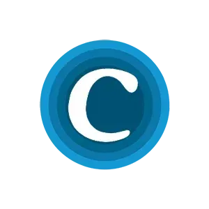 clashN 程序图标，蓝色同心圆底上一个白色衬线字母 C
